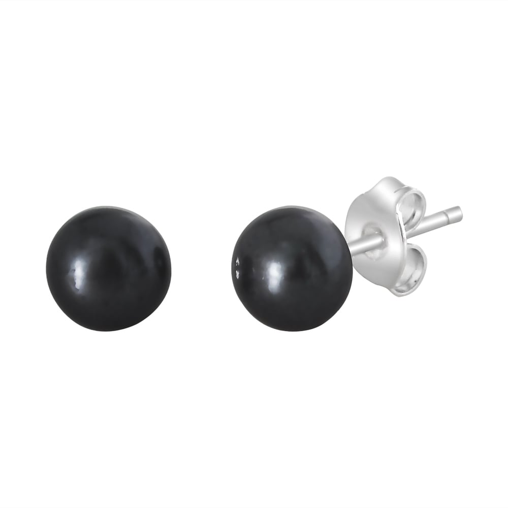 freshwater black pearl earrings