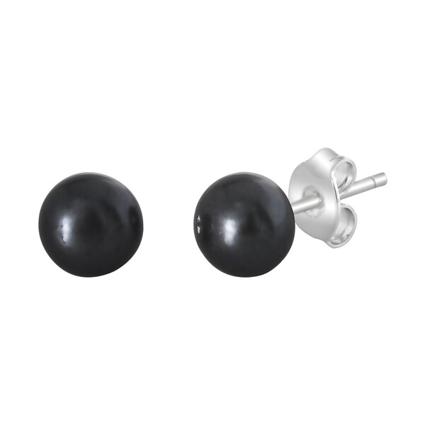 black round stud earrings