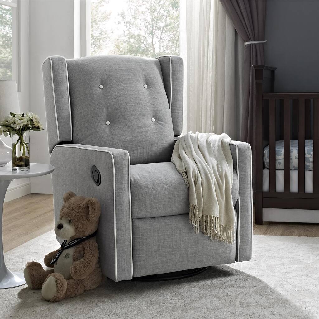 Baby Relax Mikayla Grey Swivel Gliding Recliner