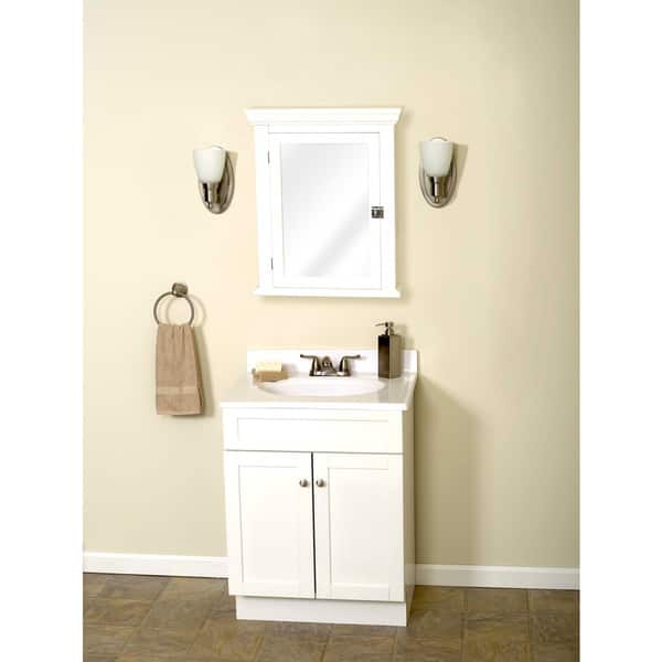 Shop White Colonial Surface Mount Mirrored Medicine Cabinet