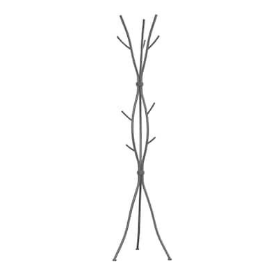 Coat Rack, Hall Tree, Free Standing, 11 Hooks, Entryway, 74" High, Bedroom, Metal, Contemporary, Modern