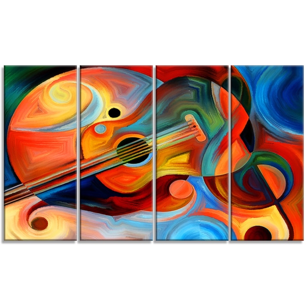 Shop Designart - Music and Rhythm -4 Panels Abstract Canvas Art Print ...