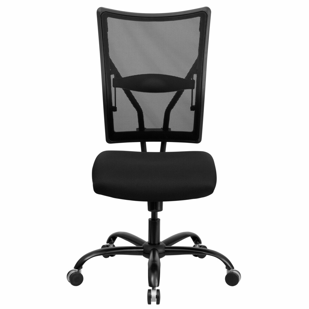 FENBAO Black Armless Office Chair Breathable Mesh Covering Silent