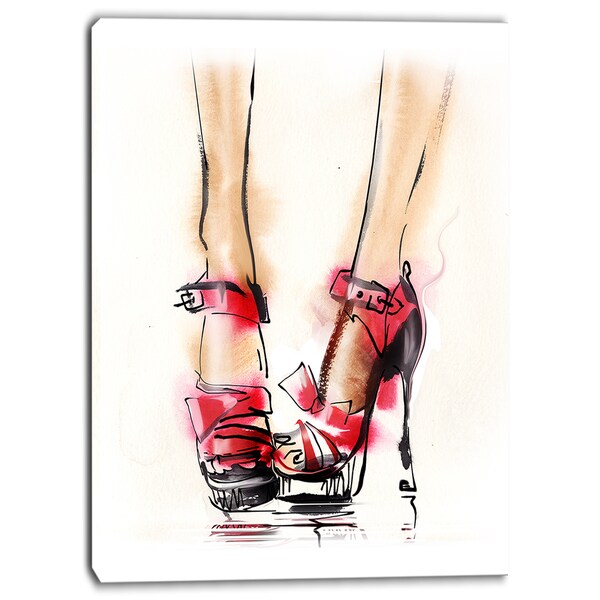 Shop Designart - High Heel Fashion Shoes - Digital Canvas Art Print ...