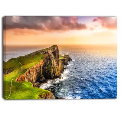 Designart - Ocean Cost at Sunset - Photography Canvas Art Print