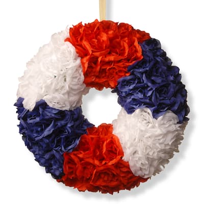 18-inch Patriotic Rose Wreath by National Tree Company