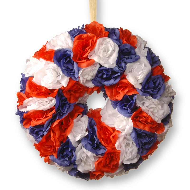 14.5-inch Patriotic Rose Wreath by National Tree Company