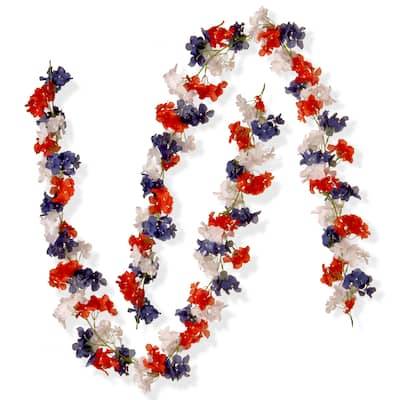 72-inch Patriotic Hydrangea Garlands (Set of 2) by National Tree Company