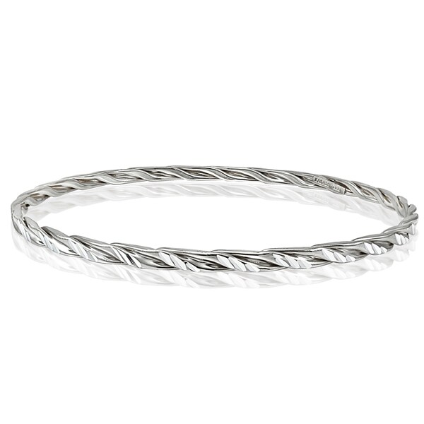Mondevio High Polished Diamond-cut 3mm Bangle. Opens flyout.