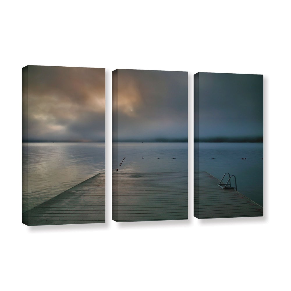 Art Wall Sunset Bay III by Steve Ainsworth 4 Piece Floater Framed Photographic Print on Canvas Set