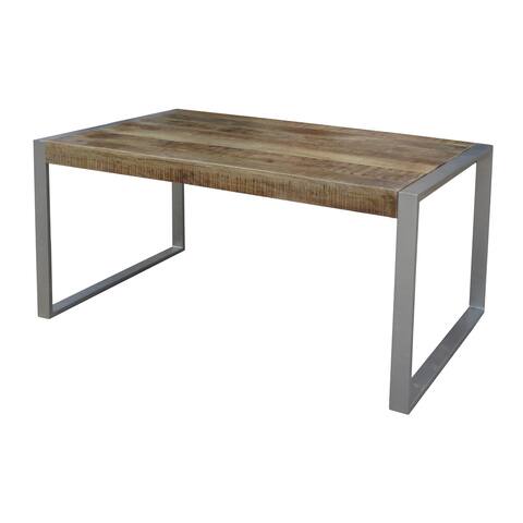 Handmade Reclaimed Wood Dining Table with Silver Metal Legs
