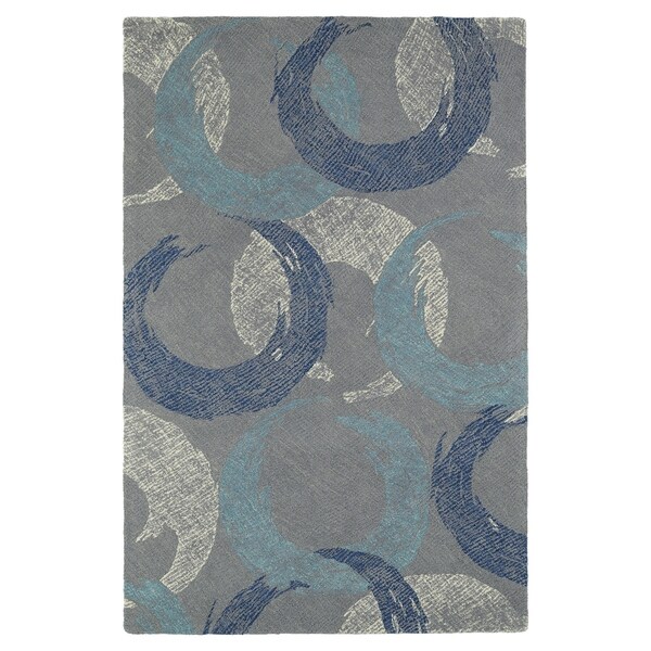 Shop HandTufted Mi Casa Grey Circles Rug 8' x 10' On Sale Free