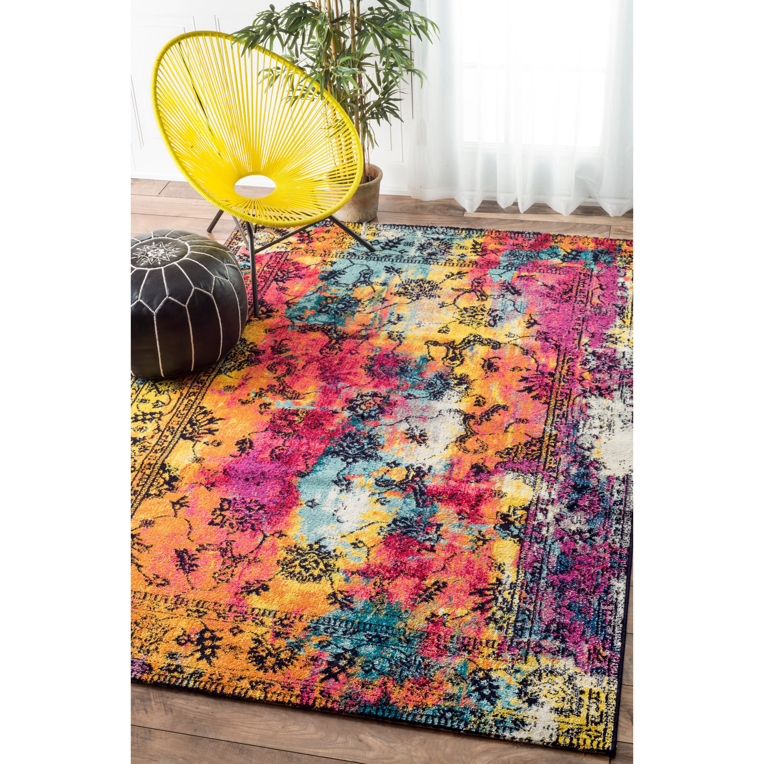 Shop Nuloom Multi Vintage Vibrant Watercolor Floral Area Rug Overstock 11334990 4 X 6 Multi
