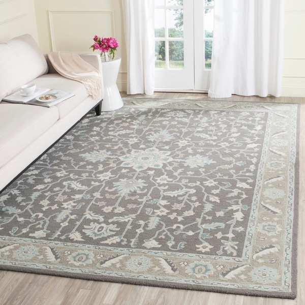Safavieh Handmade Blossom Dark Grey/ Light Brown Wool Rug - 8' x 10'