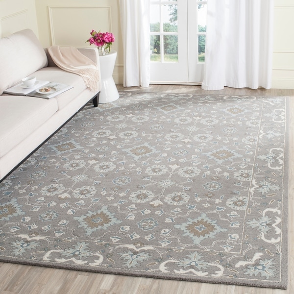 Safavieh Handmade Blossom Grey Wool Rug - 8' x 10'