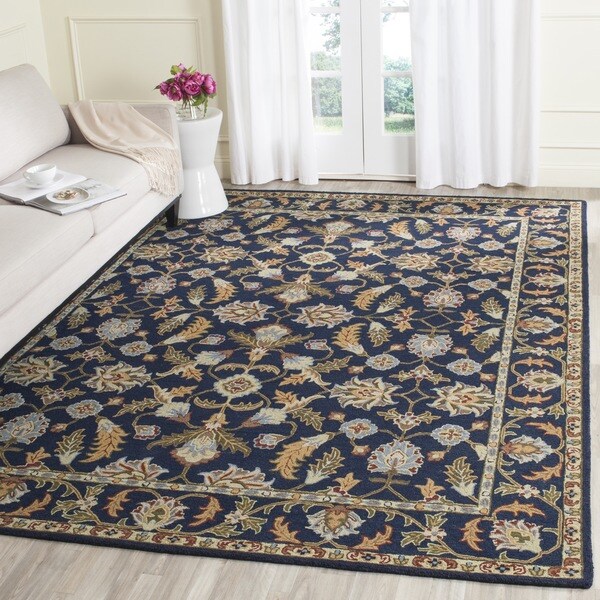 Safavieh Handmade Blossom Navy Wool Rug - 8' x 10'