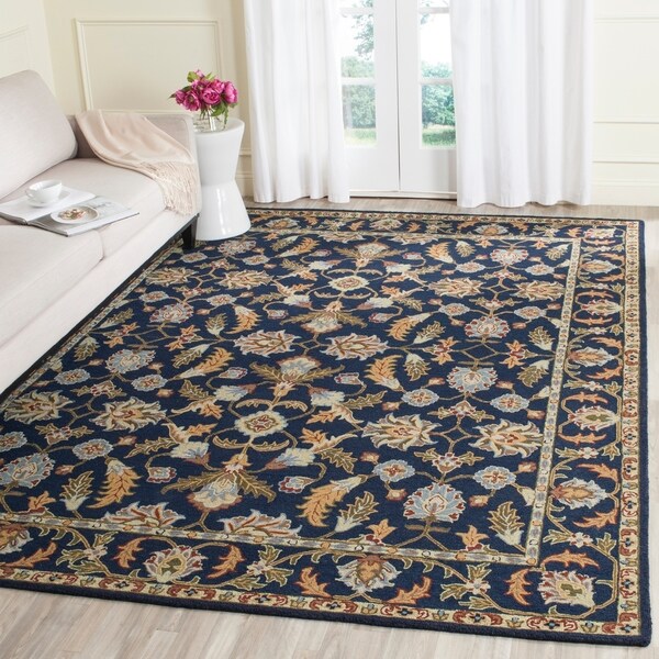 Safavieh Handmade Blossom Navy Wool Rug - 8' x 10'