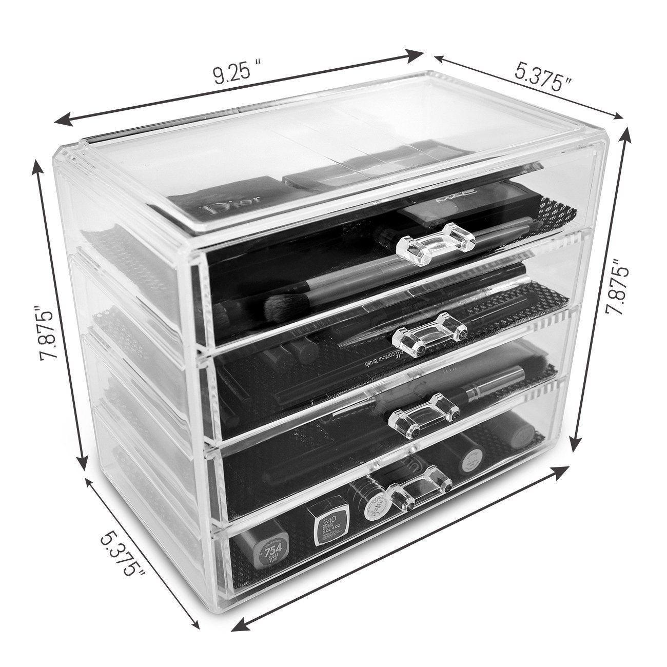 Shop Sorbus Clear Acrylic Large Makeup And Jewelry 4 Drawer