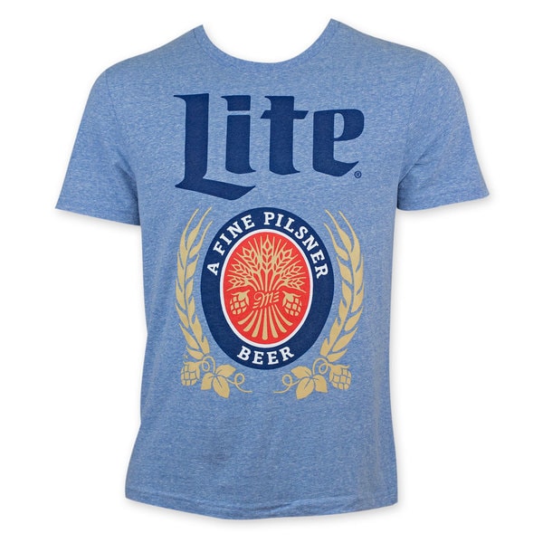 Shop Miller High Life Men's Heather Blue Classic Logo T-Shirt - Free ...