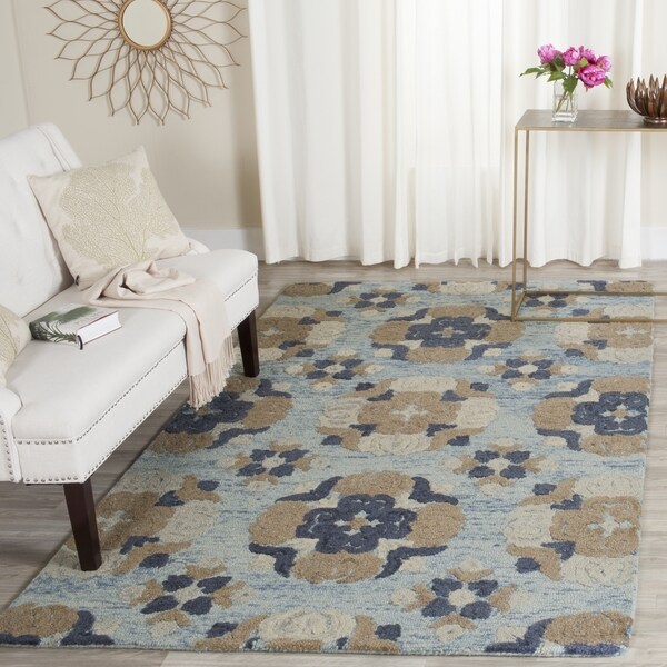 Safavieh Handmade Blossom Blue/ Multi Wool Rug - 8' x 10'