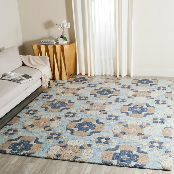 Safavieh Handmade Blossom Blue/ Multi Wool Rug - 8' x 10'