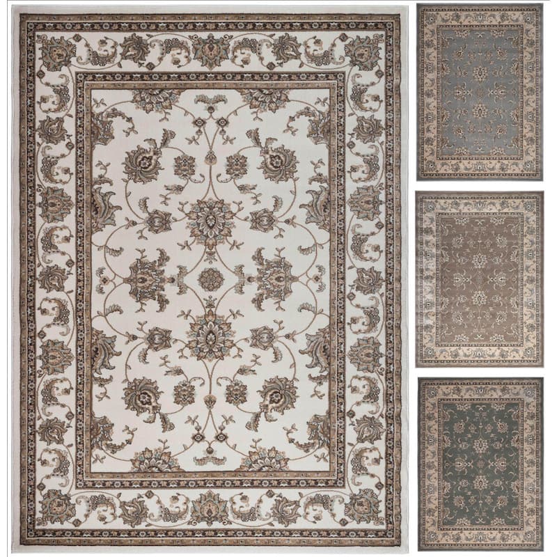 Admire Home Living Plaza Traditional Oriental Floral Scroll Pattern Area Rug