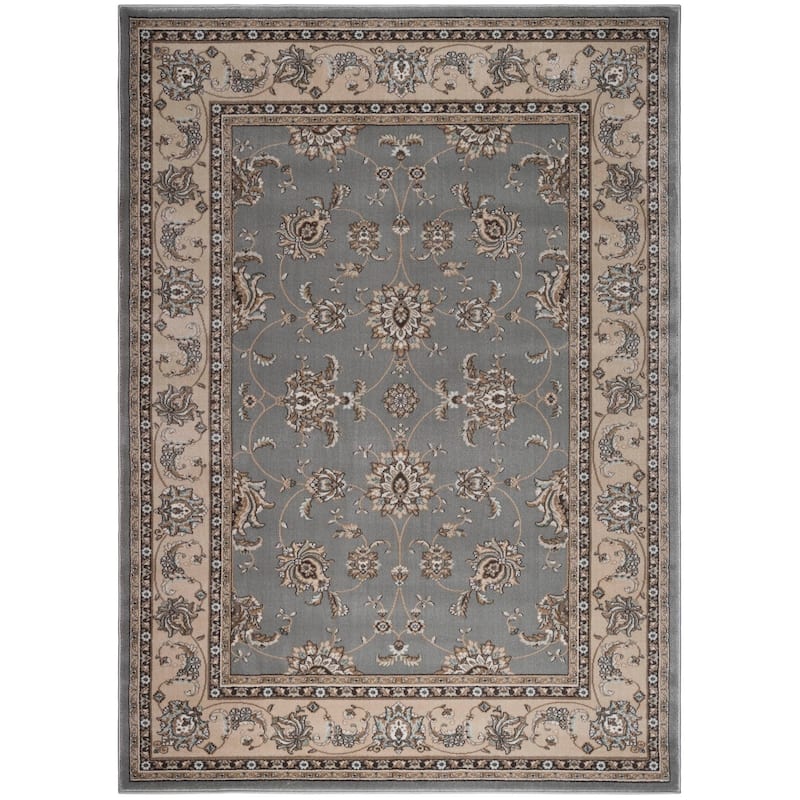 Admire Home Living Plaza Traditional Oriental Floral Scroll Pattern Area Rug - 5'3" x 7'3" - Grey