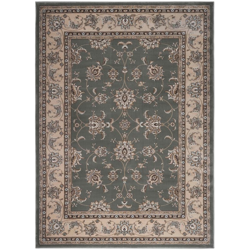 Admire Home Living Plaza Traditional Oriental Floral Scroll Pattern Area Rug - 5'3" x 7'3" - Green