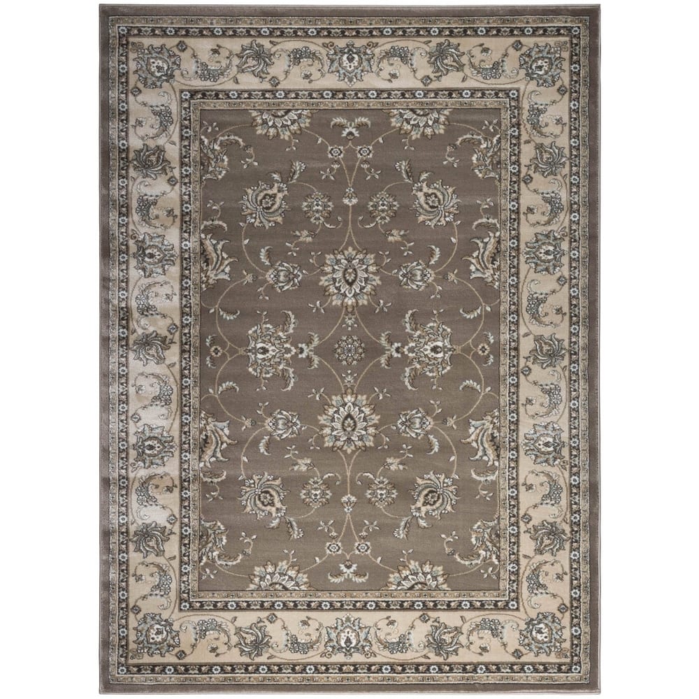 Admire Home Living Plaza Traditional Oriental Floral Scroll Pattern Area Rug