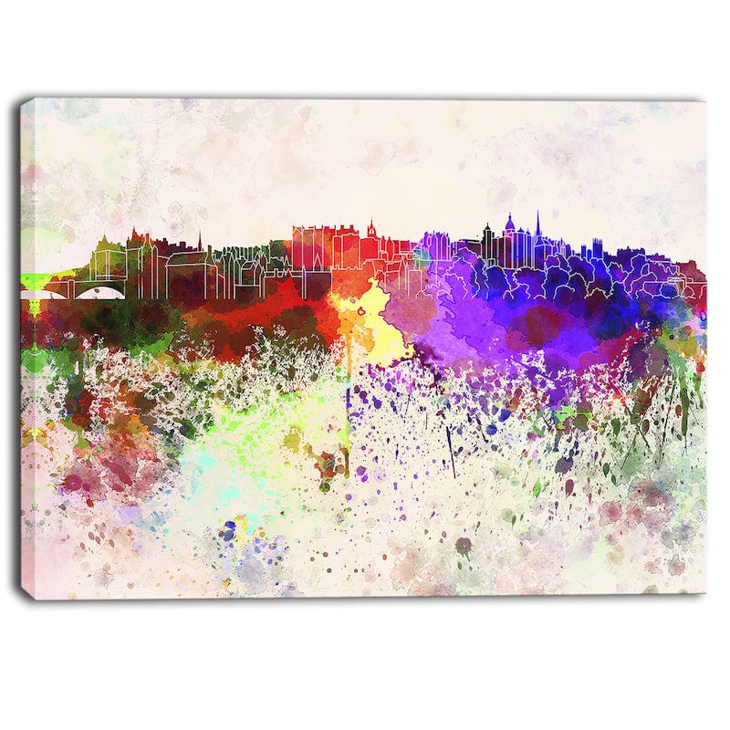 Designart - Edinburgh Skyline - Cityscape Canvas Artwork Print