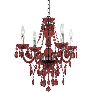 Naples Red Four Light Mini Chandelier (Red) - Chandeliers For Bedrooms by Overstock.com