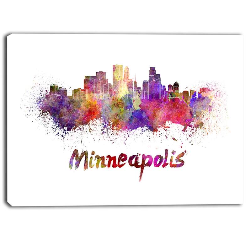Designart - Minneapolis Skyline - Cityscape Canvas Art Print