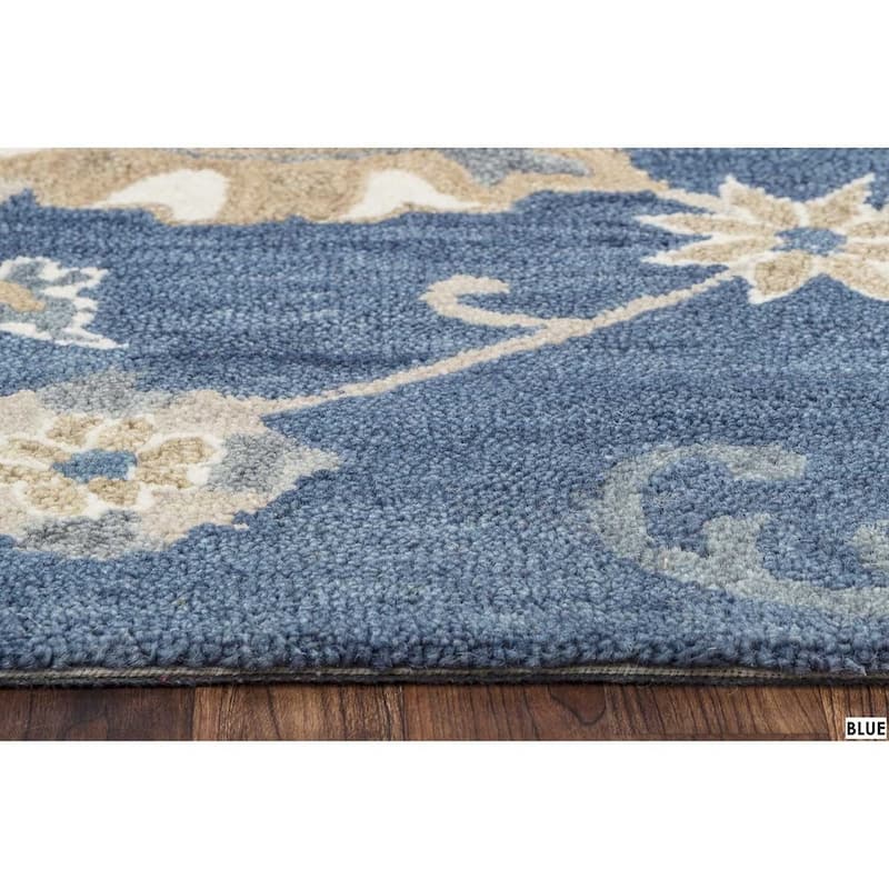 Alora Decor Napoli Hand-tufted Floral Scrollwork Wool Rug