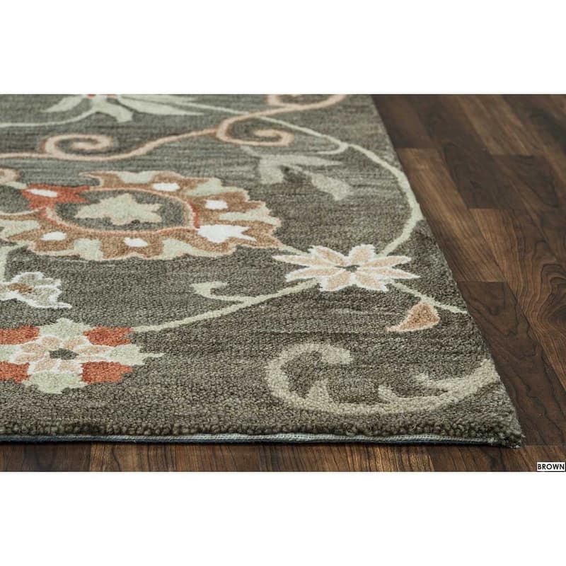 Alora Decor Napoli Hand-tufted Floral Scrollwork Wool Rug