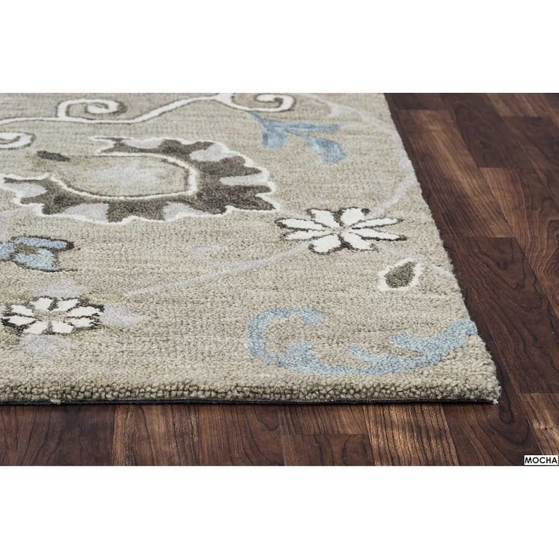 Alora Decor Napoli Hand-tufted Floral Scrollwork Wool Rug