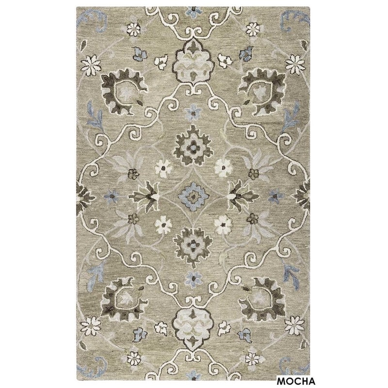 Alora Decor Napoli Hand-tufted Floral Scrollwork Wool Rug