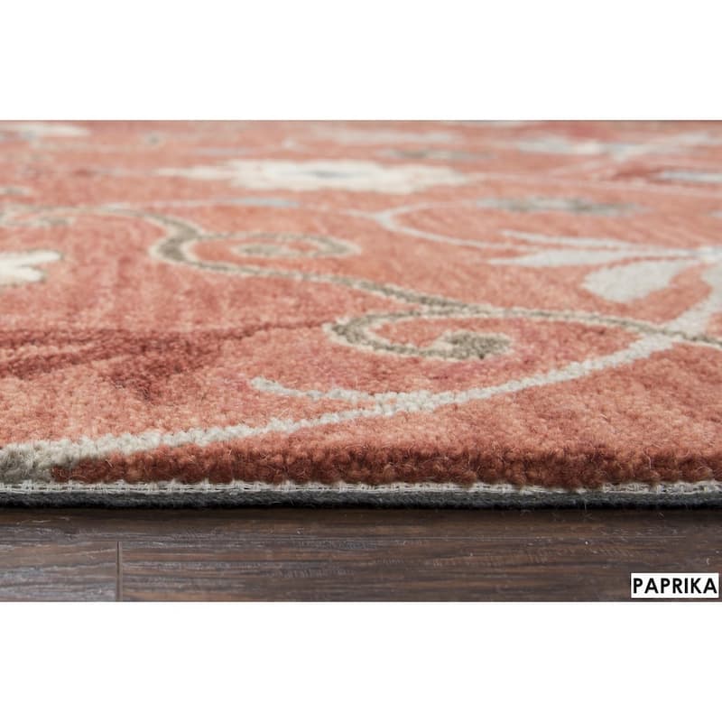 Alora Decor Napoli Hand-tufted Floral Scrollwork Wool Rug