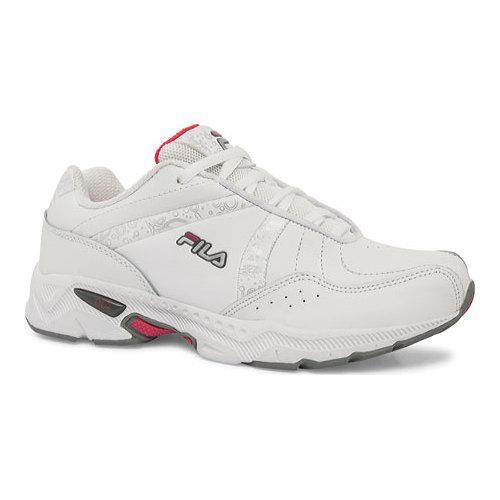 Shop Women's Fila Admire White/Monument/Hot Pink - On Sale - Free ...