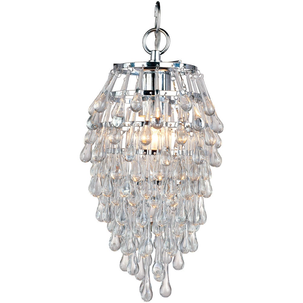 Crystal Teardrop Mini Chandelier (Polished Chrome/Clear Glass) - Chandeliers For Bedrooms by Overstock.com