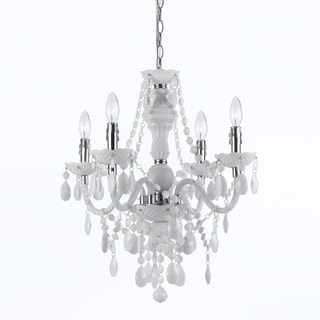 Naples White 4-light Mini Chandelier (White) - Chandeliers For Bedrooms by Overstock.com