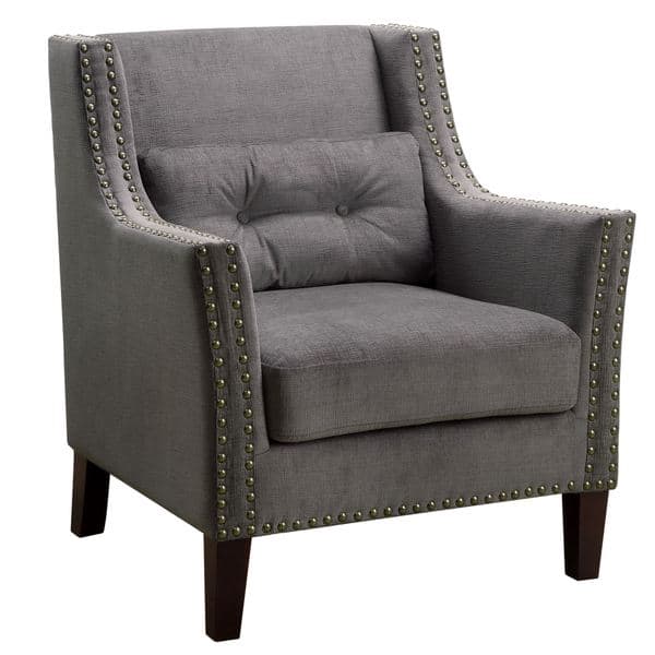 Shop Harvard Madrid Design Decorative Grey Wing Accent Chair With