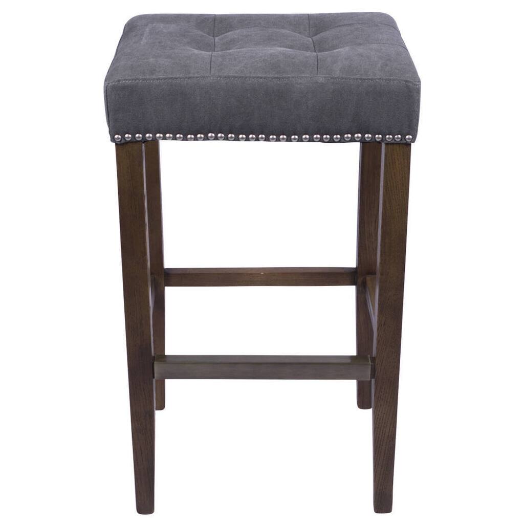 Nashville Slate Grey 30-inch Nailhead Bar Stool