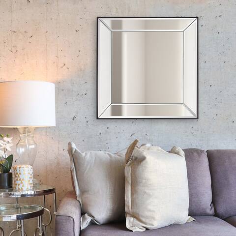 Vogue Modern Square Wall Mirror - Silver