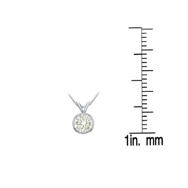 Auriya 1/3ctw Round Solitaire Diamond Necklace 14k Gold Bezel-set (J-K, I1-I2)