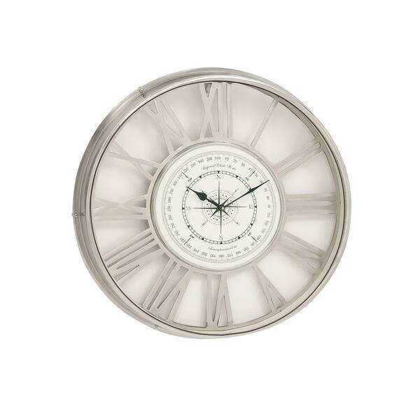 Brass Nickel Wall Clock Overstock 11343479