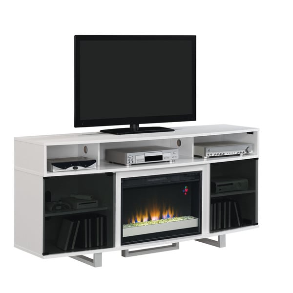 Enterprise Lite Contemporary Tv Stand With 26 Inch Enterprise Lite Contemporary Tv Stand With 26 Inch Electric Fireplace Gloss White