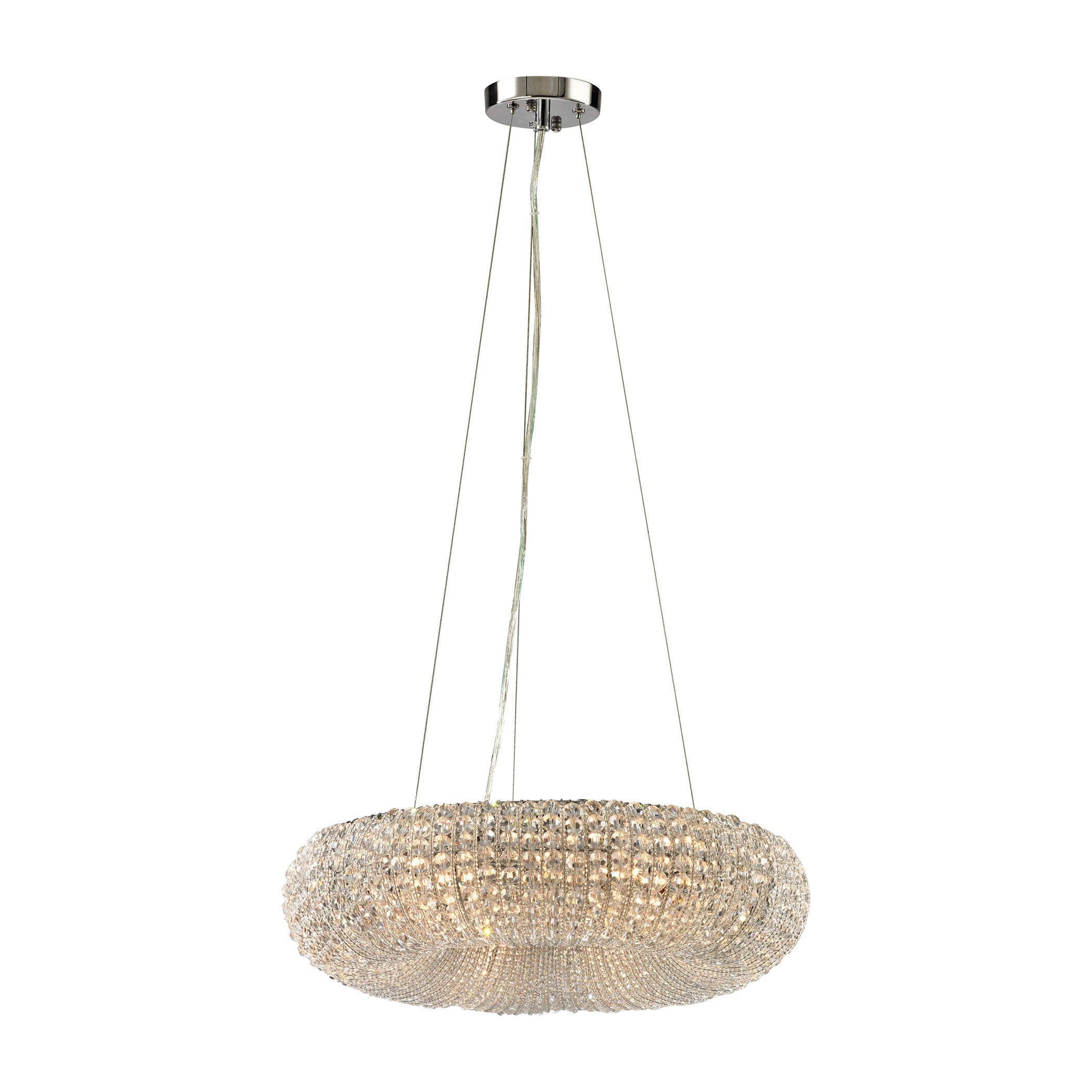 Elk Crystal Ring 6-light LED Chandelier in Polished Chrome (Polished Chrome) - Chandeliers For Bedrooms by Overstock.com