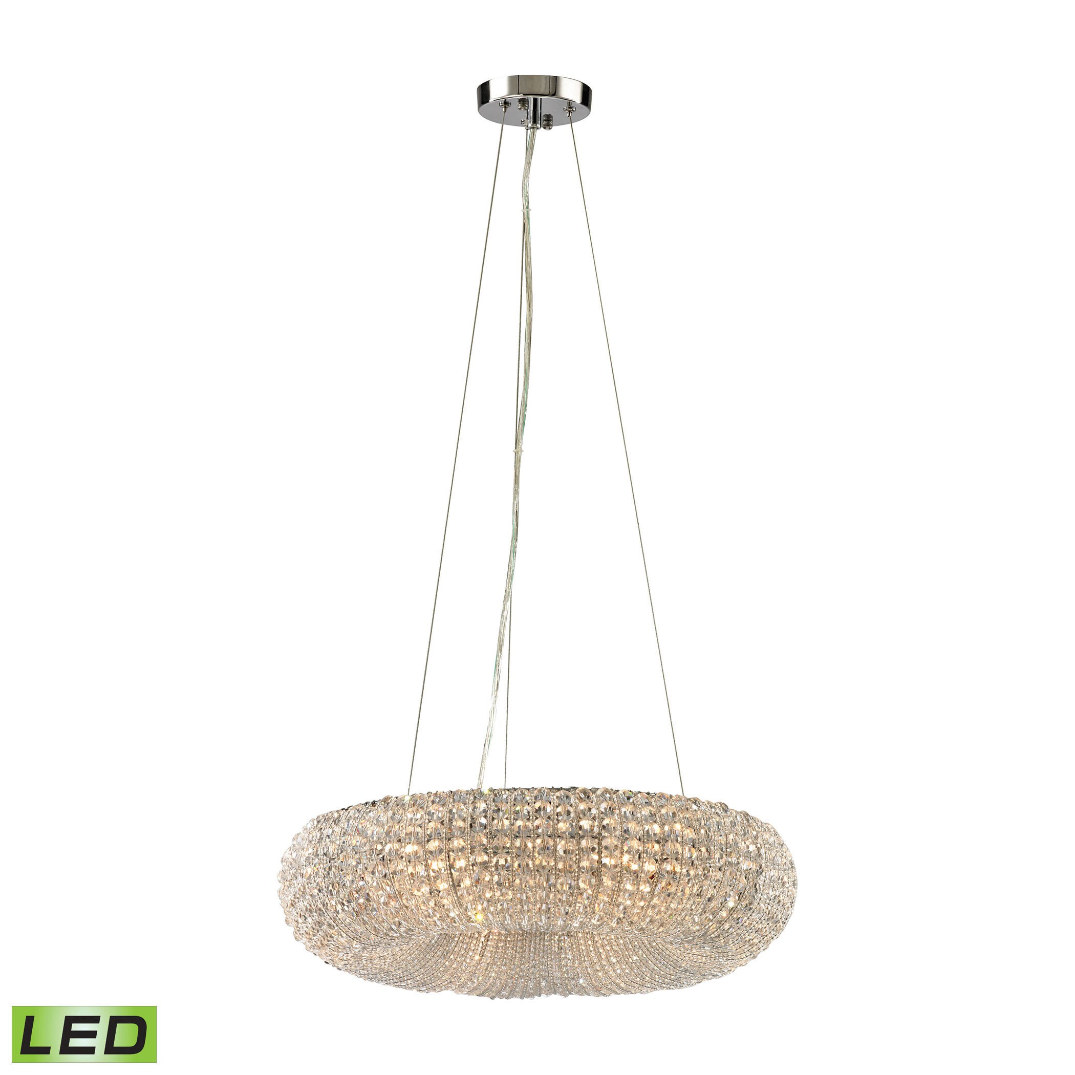 Elk Crystal Ring 6-light LED Chandelier in Polished Chrome (Polished Chrome) - Chandeliers For Bedrooms by Overstock.com