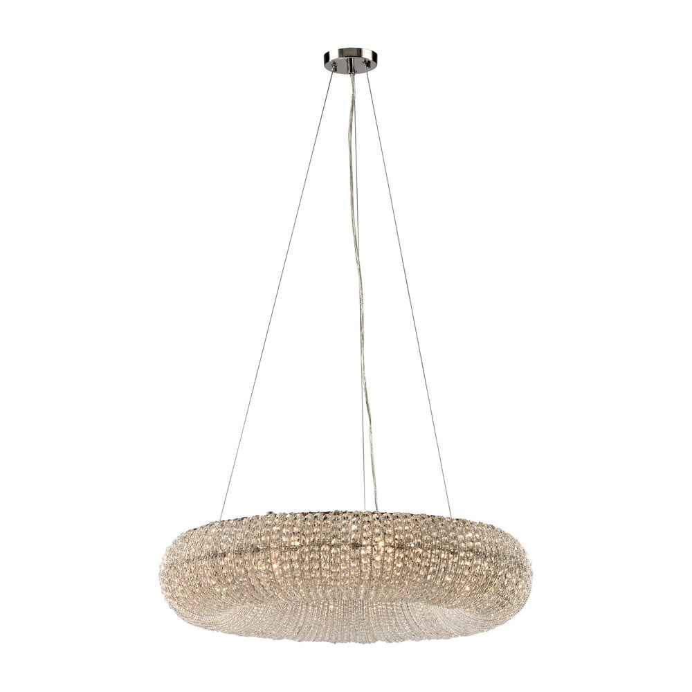 Elk Home Crystal Ring Chrome With Crystal Beads 10 Light Chandelier