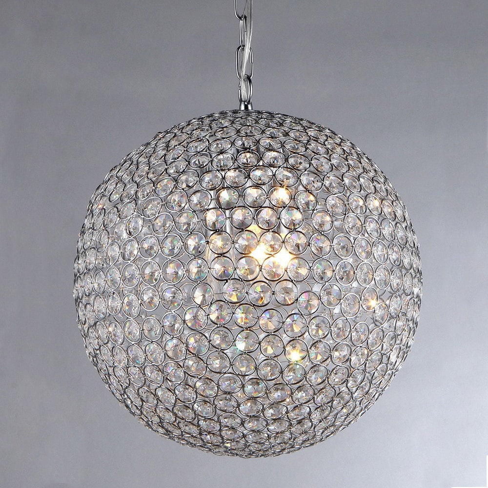 Jasmine 2-light Round Crystal 10-inch Chrome Chandelier (Crystal 10-inch Chrome Chandelier) - Chandeliers For Bedrooms by Overstock.com
